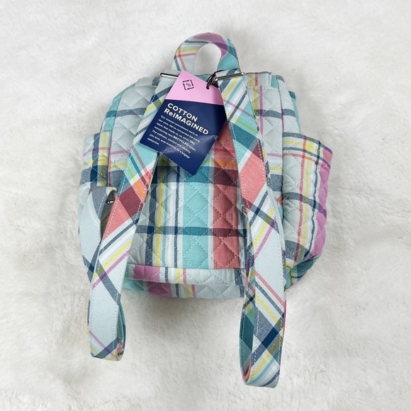 NWT Vera Bradley Pastel Plaid Quilted Mini Backpack - Picture 9 of 10